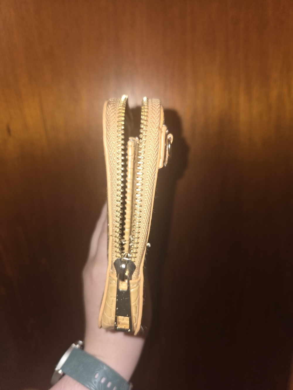 Neutral Croc-Embossed Zip Wallet - Picture 2 of 4